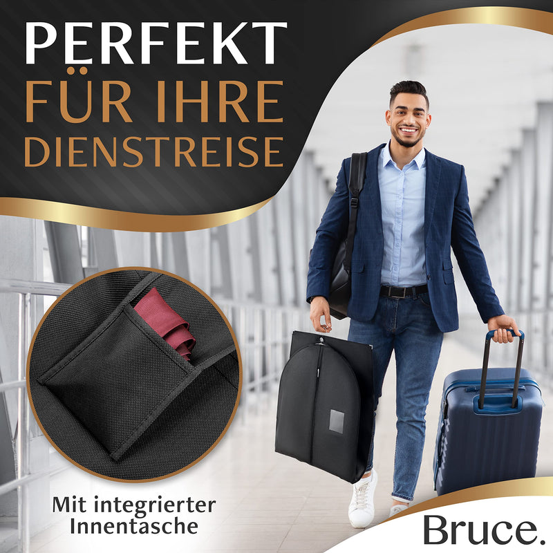 Bruce.® 5 x Premium Kleidersack I 120 x 60 cm I Optimierte Materialstärke von 120 GSM I Hochwertige Kleiderhülle für Anzug und Kleid I Atmungsaktive Anzugtasche für Reisen