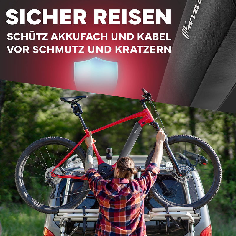 MIVELO E-Bike Akku Schutzhülle I Ebike Akku Schutz für integrierte Rahmenakku 30-40cm Umfang I Schutz vor Kälte, Kratzer & Schmutz I Verlängert Laufzeit & Lebensdauer I universelle Passform (2 St.)