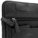 LEABAGS Leder Umhängetasche Herren & Damen I Messenger Bag mit Schultergurt I Schultertasche I Arbeitstasche I Tragetasche I Handtasche I Echtleder Tasche I Nature Schwarz