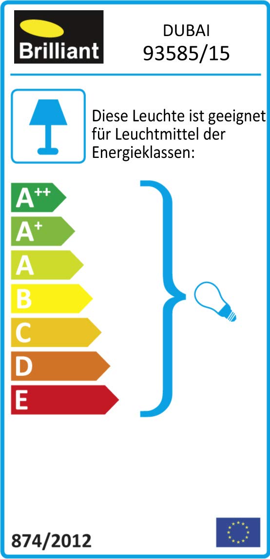 Brilliant Lampe Dubai Deckenleuchte 46cm chrom | 6x QT14, G9, 33W, geeignet für Stiftsockellampen (nicht enthalten) | Für LED-Leuchtmittel geeignet