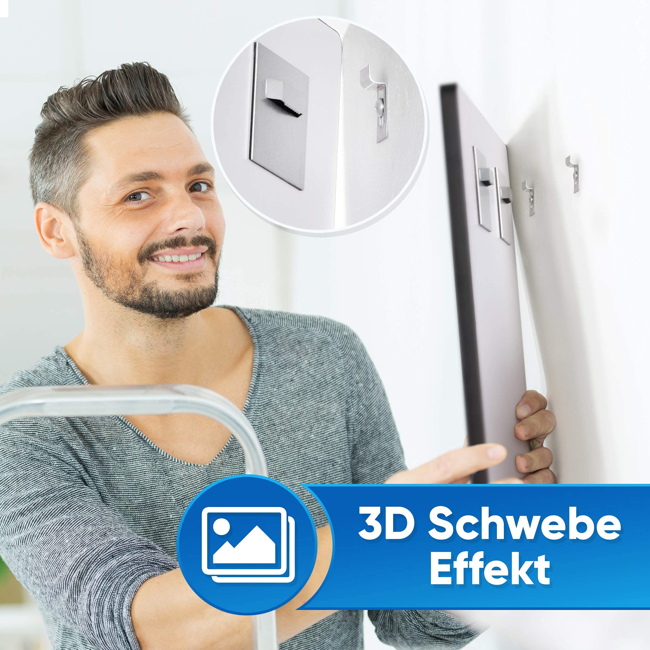 PEARWAY™ - Aufhängung für Acrylglasbilder und Spiegel - [2er Set] - extra starke 3M Klebefläche - bis zu 8kg - Alu Dibond & Acrylglas Aufhängung, Spiegelhalterung