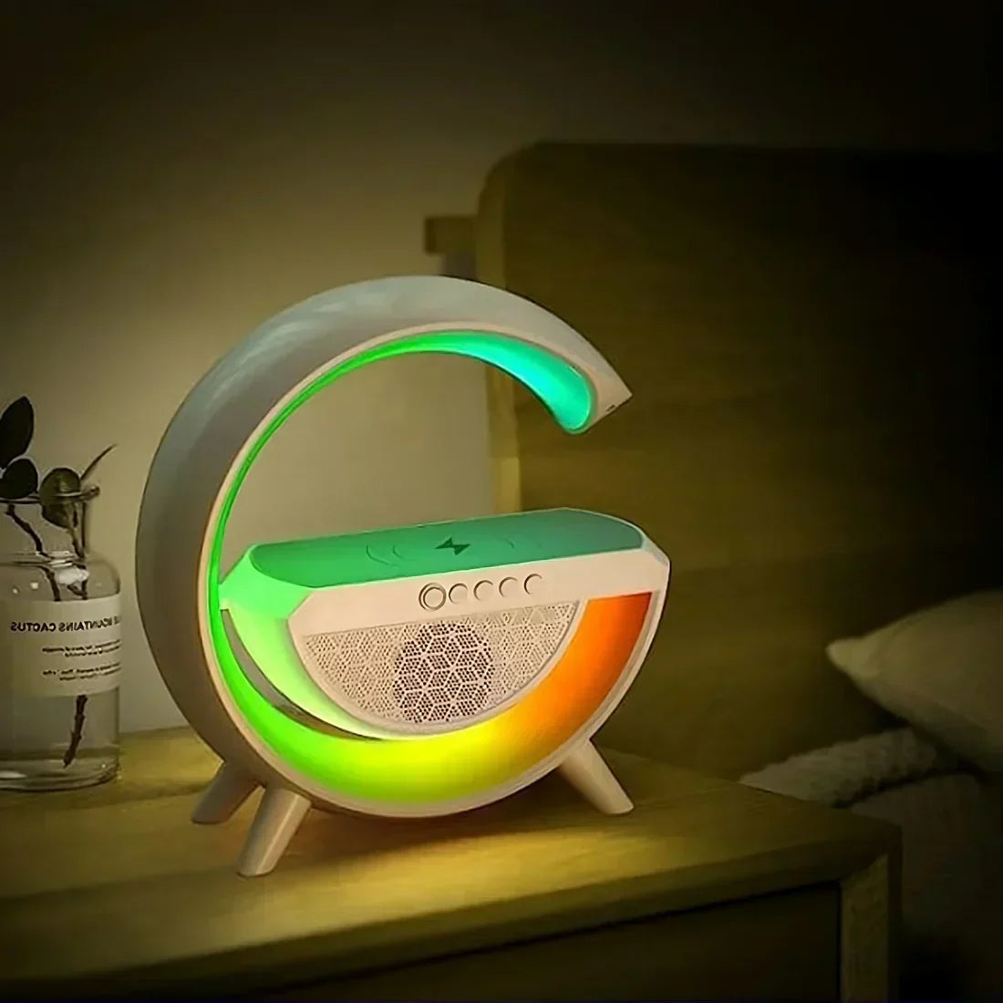 Rebolet | Multifunktionaler Bluetooth-Lautsprecher mit Licht, kabellosem Laden & Uhr