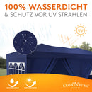 Kronenburg Faltpavillon wasserdicht Pavillon mit 6 Seitenteilen, Gartenzelt, 3x6 m - mit UV Schutz 50+, Blau