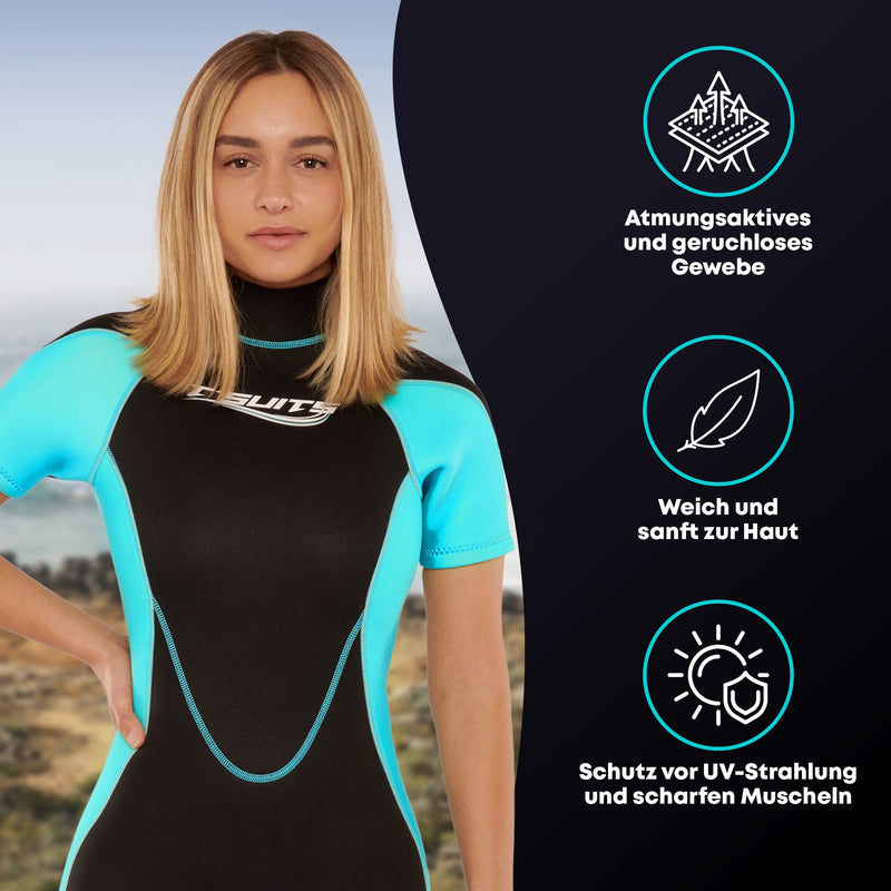 T´SUITS Neoprenanzug Herren [3mm, Shorty, Protector-I] | Tauchen, Schwimmen, Surfen, Kiten, Wasserski, Rafting - Jetzt Größe Wählen (L, Herren Schwarz/Weiß)