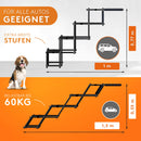 NAPFINO Hundetreppe Auto [bis 60kg] - Gelenkschonende Hunderampe Auto klappbar - Auto Rampe für kleine & große Hunde - Einstiegshilfe Hunde Auto - Rampe Hund für alle Autos geeignet - Mit Tragetasche