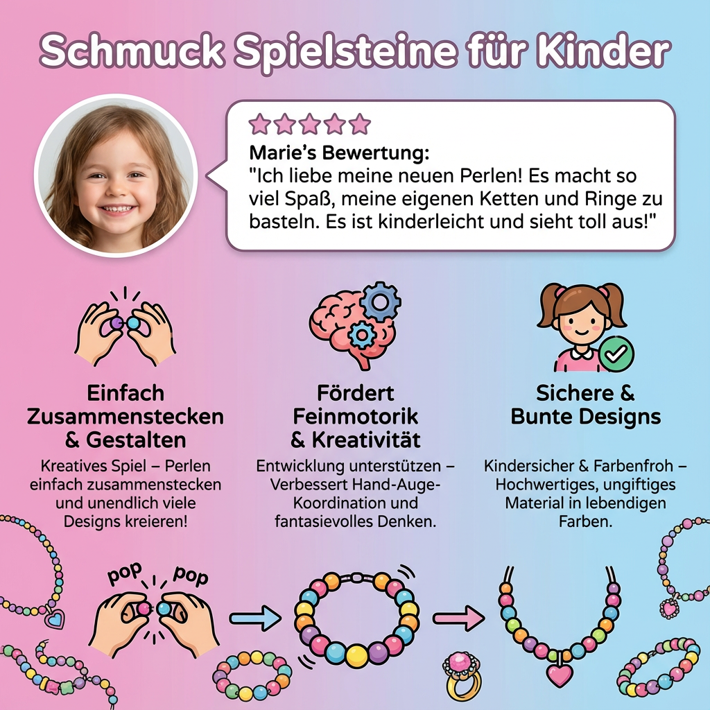 Rebolet | Kinder Schmuck Spielsteine Kreativ Set