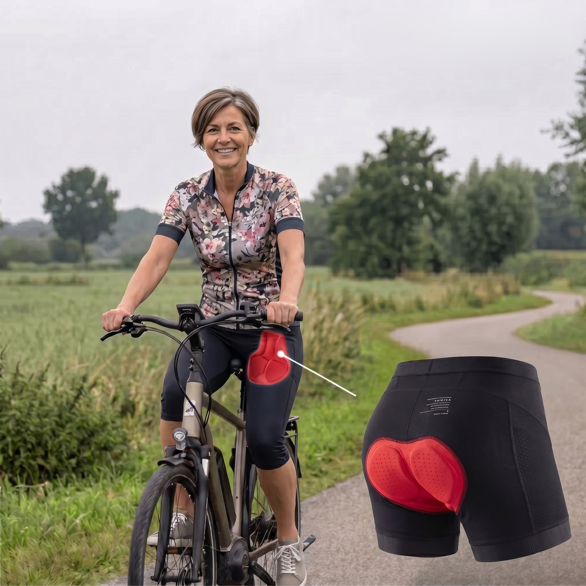 Damen atmungsaktive Rad-Unterhose – Gel-gepolstert, stützender Sitz
