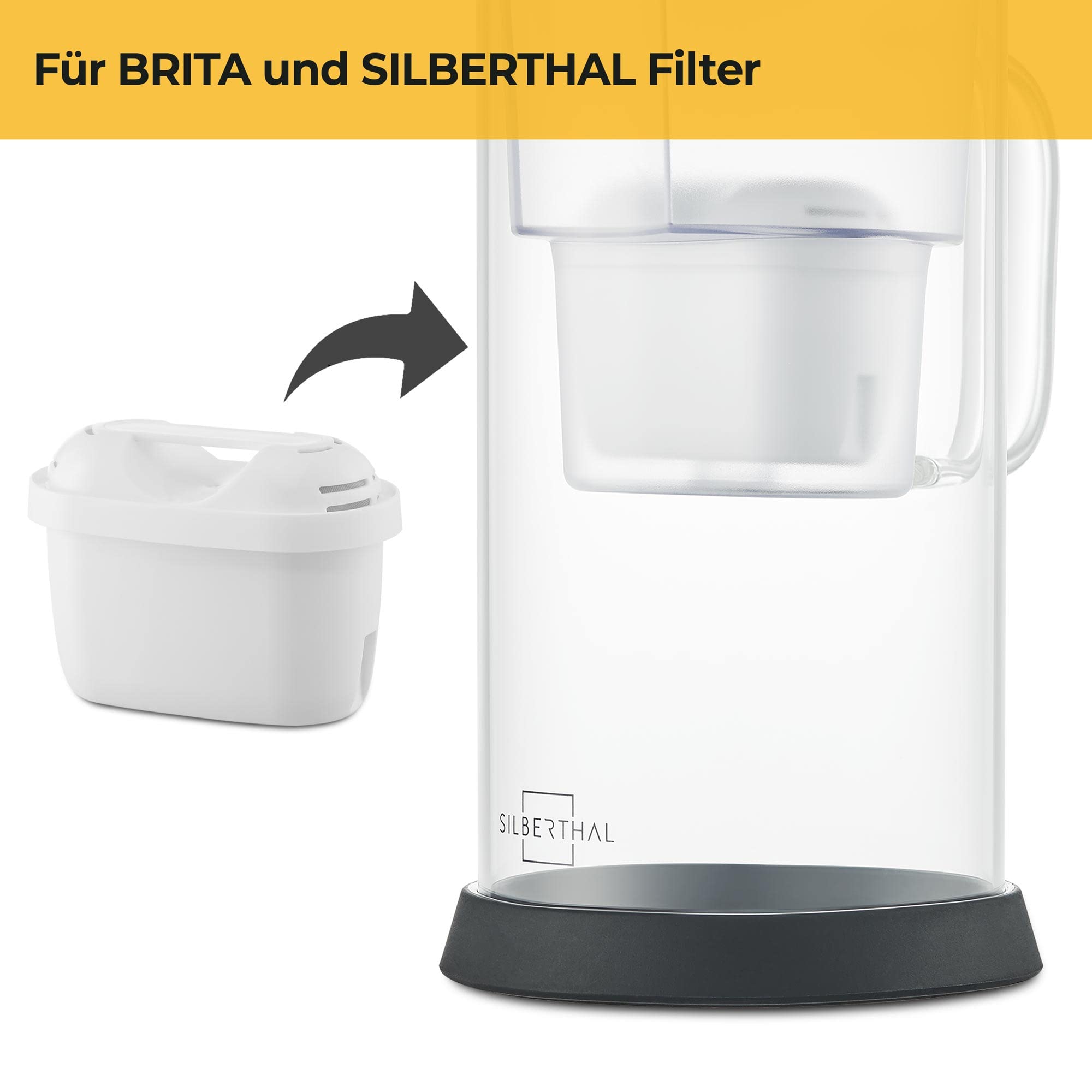 SILBERTHAL Wasserfilter Kartuschen - Reduziert Kalk, Chlor und Verunreinigungen - Filterkartuschen kompatibel mit Brita Maxtra und SILBERTHAL Filterkannen - 1er Pack