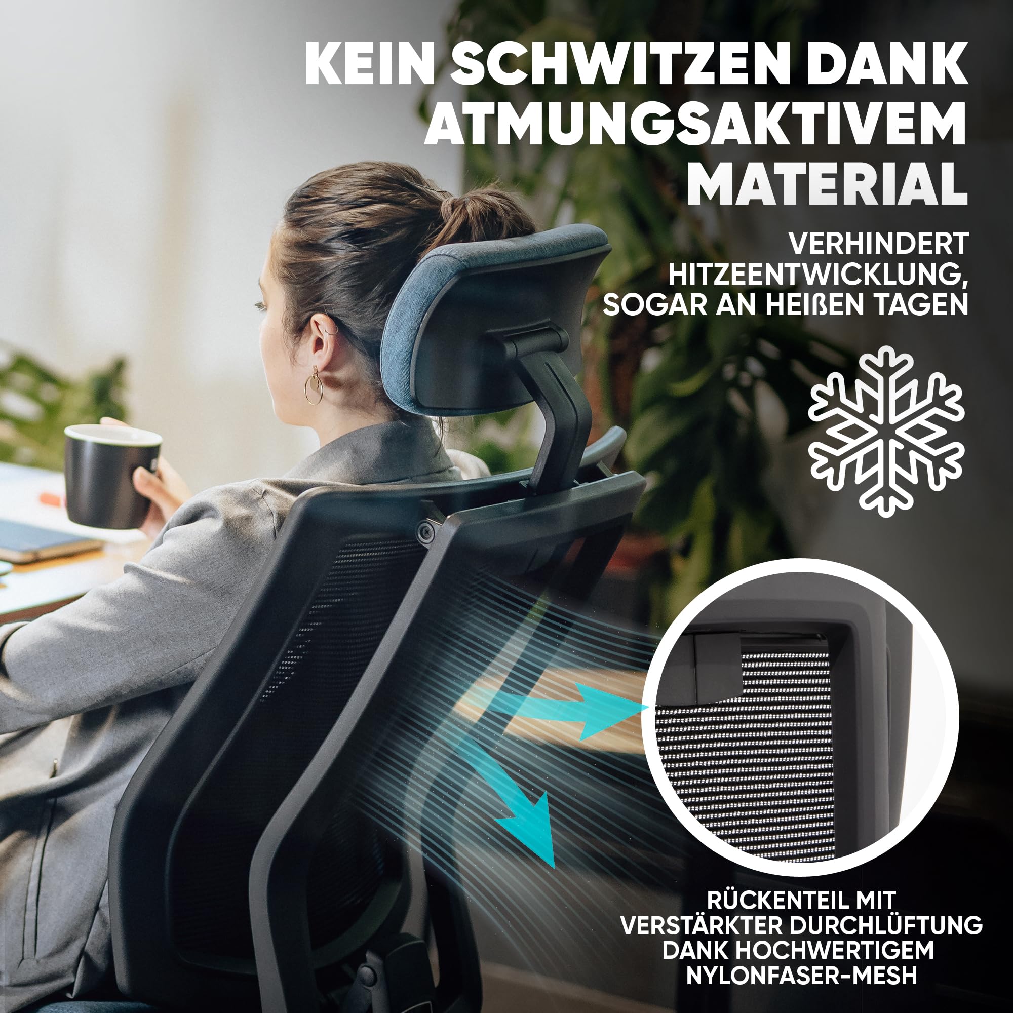 SIT RELAXEDie Beste Rückenlehne Schreibtischstuhl ergonomischer Bürostuhl zum Arbeiten extrem bequem & flexibel der perfekte Office Chair für Zuhause PC Stuhl fürs Arbeitszimmer in Top Qualität