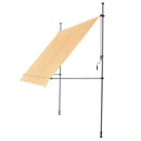 pro.tec Klemmmarkise Stem Markise ohne Bohren 400 x 120 x 220-309 cm Balkonmarkise mit Handkurbel Sonnenschutz Stahlgestell Gelb/Weiß