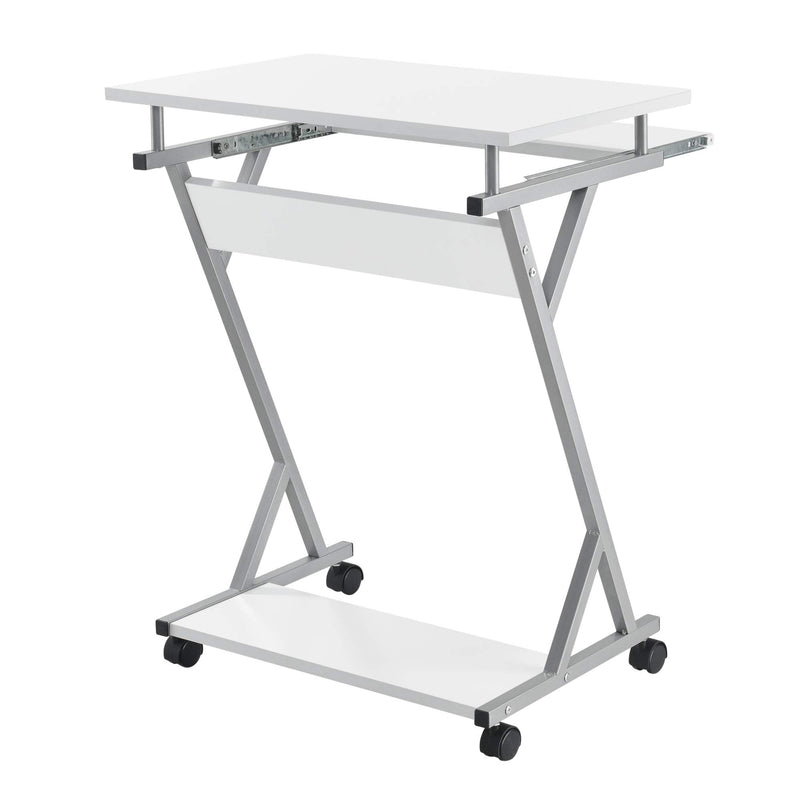 [en.casa] Rollbarer Computertisch 60x40x75cm Weiß PC-Tisch