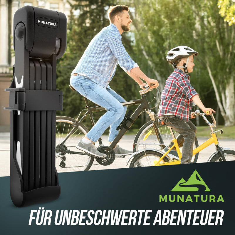 MUNATURA Faltschloss Fahrrad [95cm] - Fahrradschloss Faltschloss - Fahrradschloss Hohe Sicherheit - Fahrradschloss mit Halterung - Bike Lock