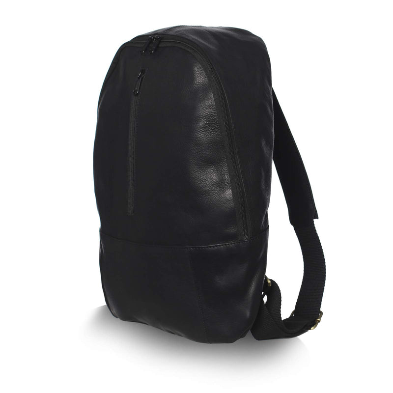 NAMA 'John' Daypack Rucksack Büffel Leder Tagesrucksack Lederrucksack für Damen und Herren Vintage Laptoprucksack Backpack Wanderrucksack Naturleder Schwarz