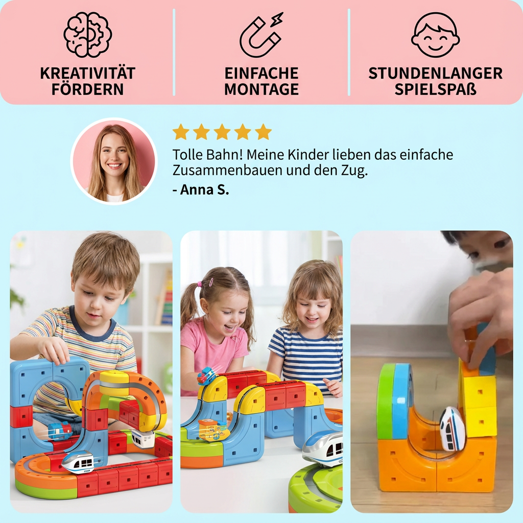 Rebolet | Magnetische Würfel Bahn Bau Spielzeug