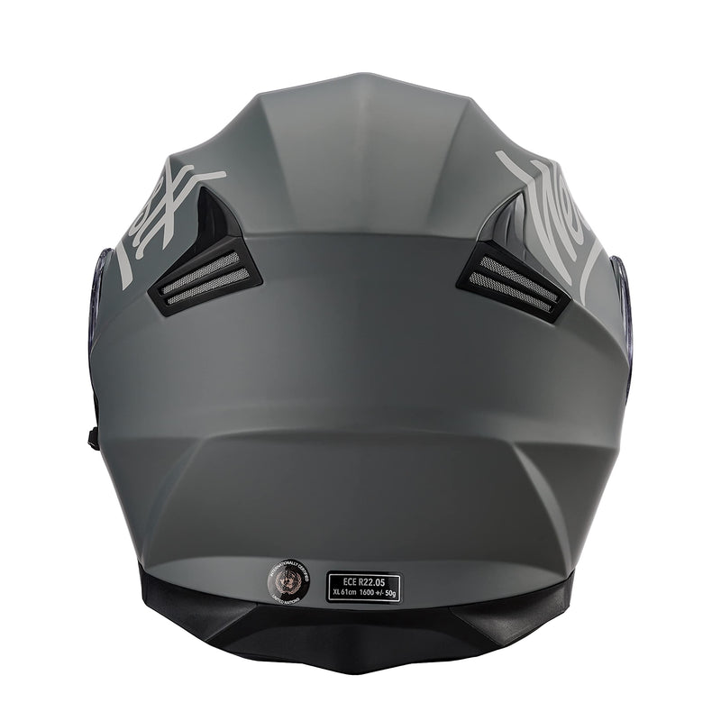 Westt Klapphelm Flip up Motorradhelm Integralhelm Herren Damen mit verstärktem Kinnschutz Chopper Moped Mofa Roller Modular Helm Motorrad mit ECE DOT Zertifizierung, grau, XL (59-60 cm)