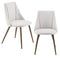 [en.casa] 2X Polsterstuhl Design Stühle Esszimmerstuhl 2er Set Textil Beige Bürostuhl mit Metallbeinen in Holzoptik 2 STK.