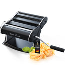 TRUE KITCHEN® Nudelmaschine manuell Bella Pasta schwarz [PASTA MASCHINE] Pasta maker für Lasagne, Ravioli, Spaghetti und Tagliatelle I Komplett aus Edelstahl mit Metallgriff