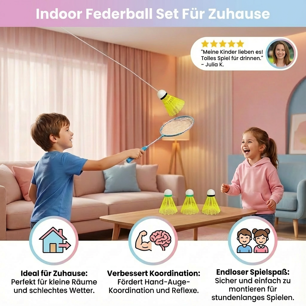 Rebolet | Indoor Federball Set für Zuhause