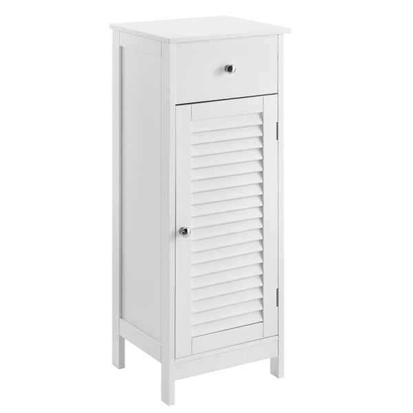 [en.casa] Badezimmerschrank Weiß - 87 x 30 x 30cm - Badschrank Standschrank Schrank Kommode