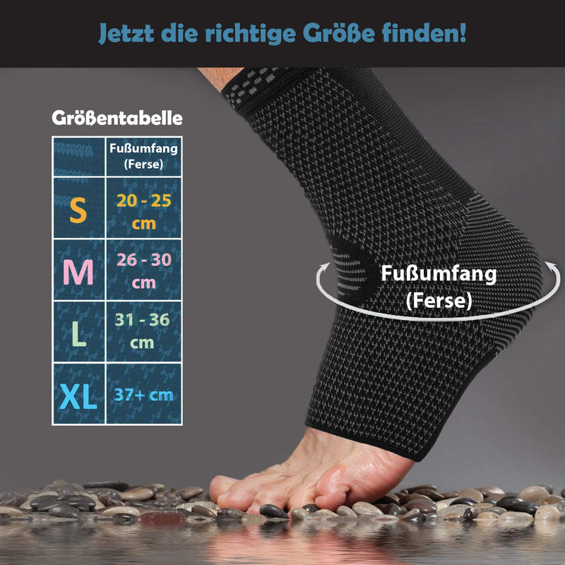 VIGO SPORTS® [2er Set Sprunggelenkbandage I 7 Zonen Kompression unterstützt proaktiv bei Gelenkbeschwerden und Fersensporn I Ergonomisches Design für optimale Entlastung und Steigerung der Stabilität