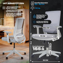 VALKENSTOL M2 Ergonomischer Bürostuhl 150 kg ohne Kopfstütze Schwarz Schreibtischstuhl Bürostuhl Ergonomisch Bürostühle Ergonomic Office Chair