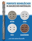 STONE REEF Betonbohrer Set Profi - [7-teilig inkl. Bohrerkassette] - SDS Plus Bohrer Set Ø 5mm, 6mm, 8mm, 10mm, 12mm x 160mm - Steinbohrer, Beton, Wandbohrer, Bohrersatz