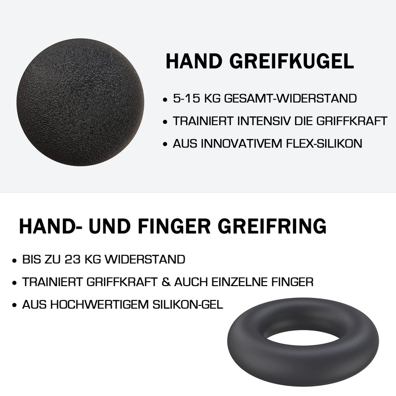 ALPHASKIN Premium Handtrainer I Verbessertes Konzept 2023 I 5er Set | Fingertrainer Griffkraft Trainer | Unterarmtrainer Fingerhantel Trainingsgerät Grip Fitness Krafttraining