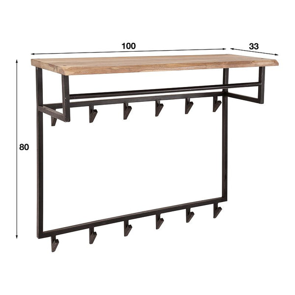 Rubjerg Design Garderobe Edge hoch 12 Haken mit Hutablage Akazie massiv natur