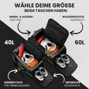 Sporttasche Trainingstasche + Rucksack, Schuhfach, Nassfach | Reisetasche Schwimmtasche Fitnesstasche Sport Gym Fitness Umhängetasche Handgepäck Weekender Bag Reise Tasche Herren Damen | 40 L, Grün