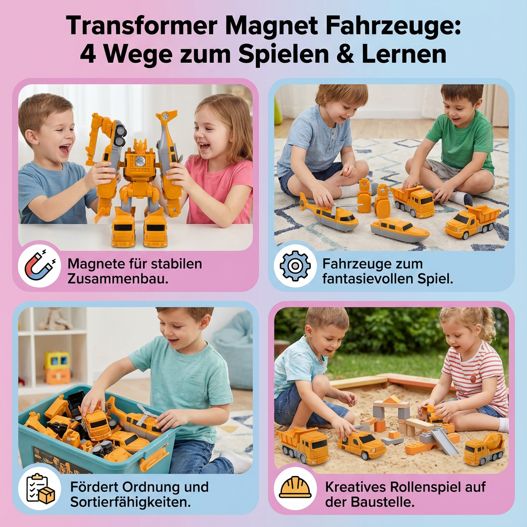 Rebolet | Transformer Magnet Fahrzeuge Spielset