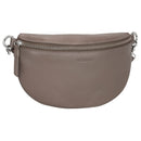 LEABAGS Cali kleine Bauchtasche aus echtem Leder | Gürteltasche mit Reißverschluss | Crossbody Bag für Damen | 23x5x13 cm | Brusttasche Taupe