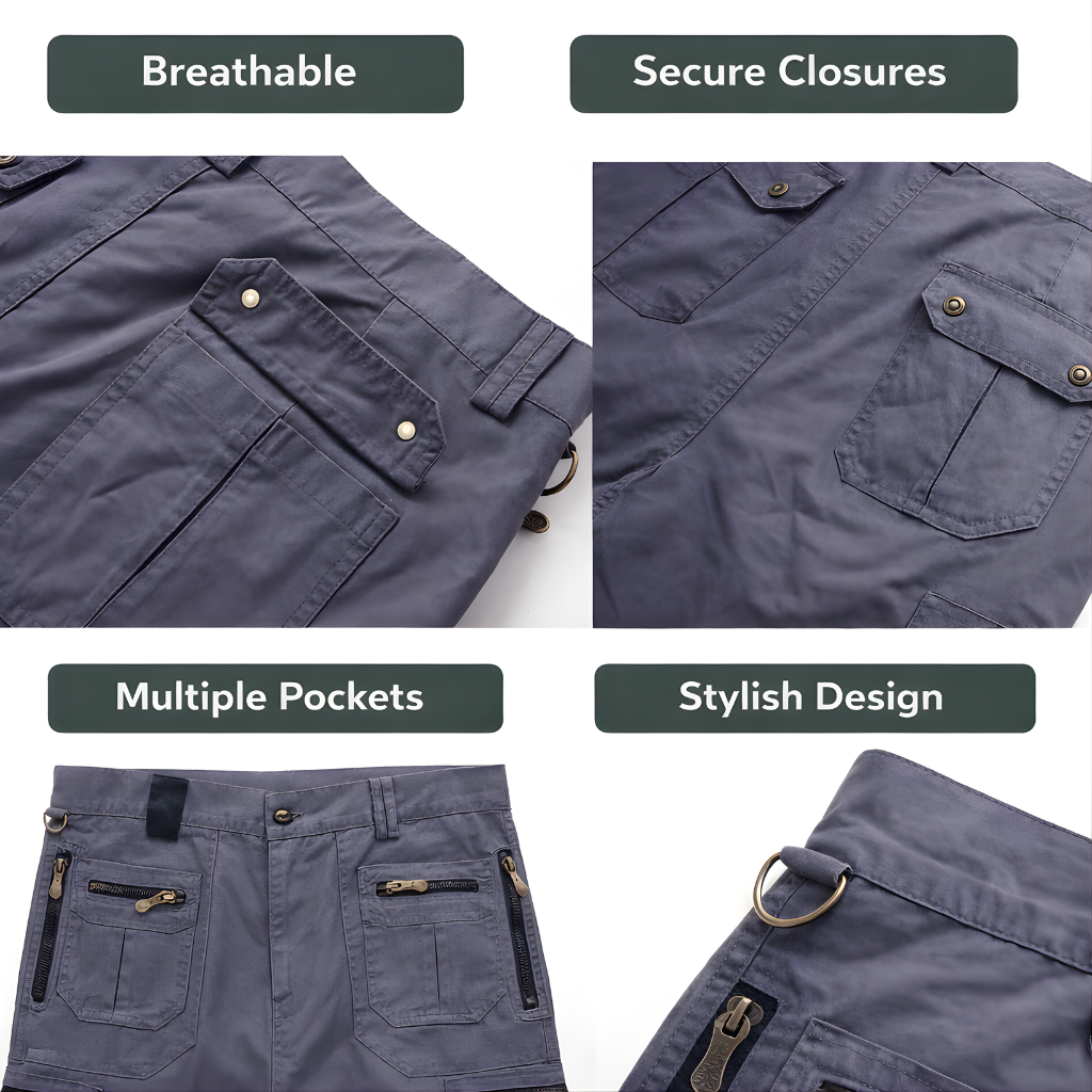 Herren Outdoor-Cargoshorts 10 Taschen – Baumwolle, zum Wandern und Angeln