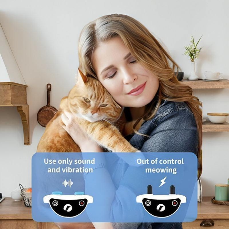 Rebolet | Katzen-Schockhalsband mit Fernbedienung für effektive Miaukontrolle