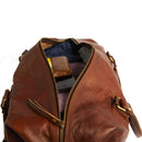 Leabags Leder Weekender Damen & Herren I Echtleder Premium Reisetasche I 30 l Sporttasche I Duffle Travel Gym Bag I Sporttasche I Trainingstasche I Tasche Flugzeug I groß I Vintage Cognac