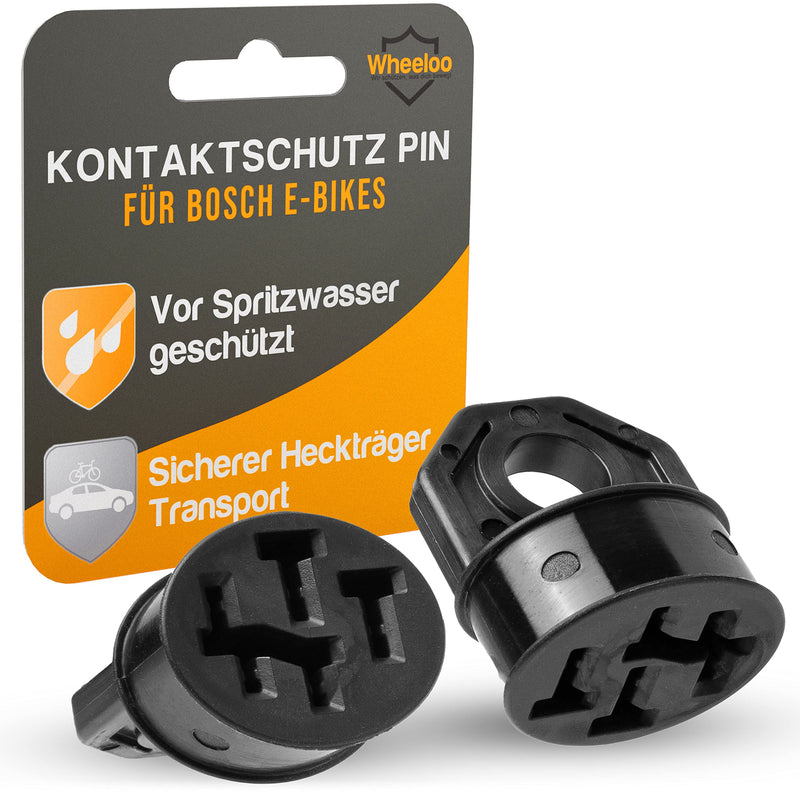 Wheeloo 2er Set Abdeckkappe für Bosch Ebike Akku Pin I für Intuvia, Kiox & Nyon I Fahrradträger Transport Schutz I für E Bike Batterie Aufbewahrung I Gepäckträger Adapter Kontaktschutz Abdeckung