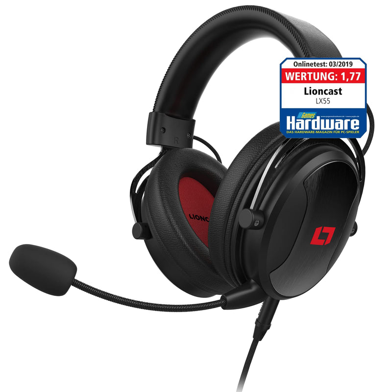 Lioncast LX55 Gaming Headset mit Mikro für Playstation 5 / PS5 / PS4 / Switch/PC, brachialer HiFi Stereo Sound mit 53mm-High-Performance-Treiber, geschlossene Over-Ear Kopfhörer, AUX/Klinke