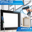 PEARWAY™ Profi Bildaufhänger Set [100 Stück] inkl. Maßband & Wasserwaage I Stabile Zackenaufhänger für Maximalen Halt I Bilderhaken - Ideal für Leinwände & Holzrahmen I Aufhänger für Bilder