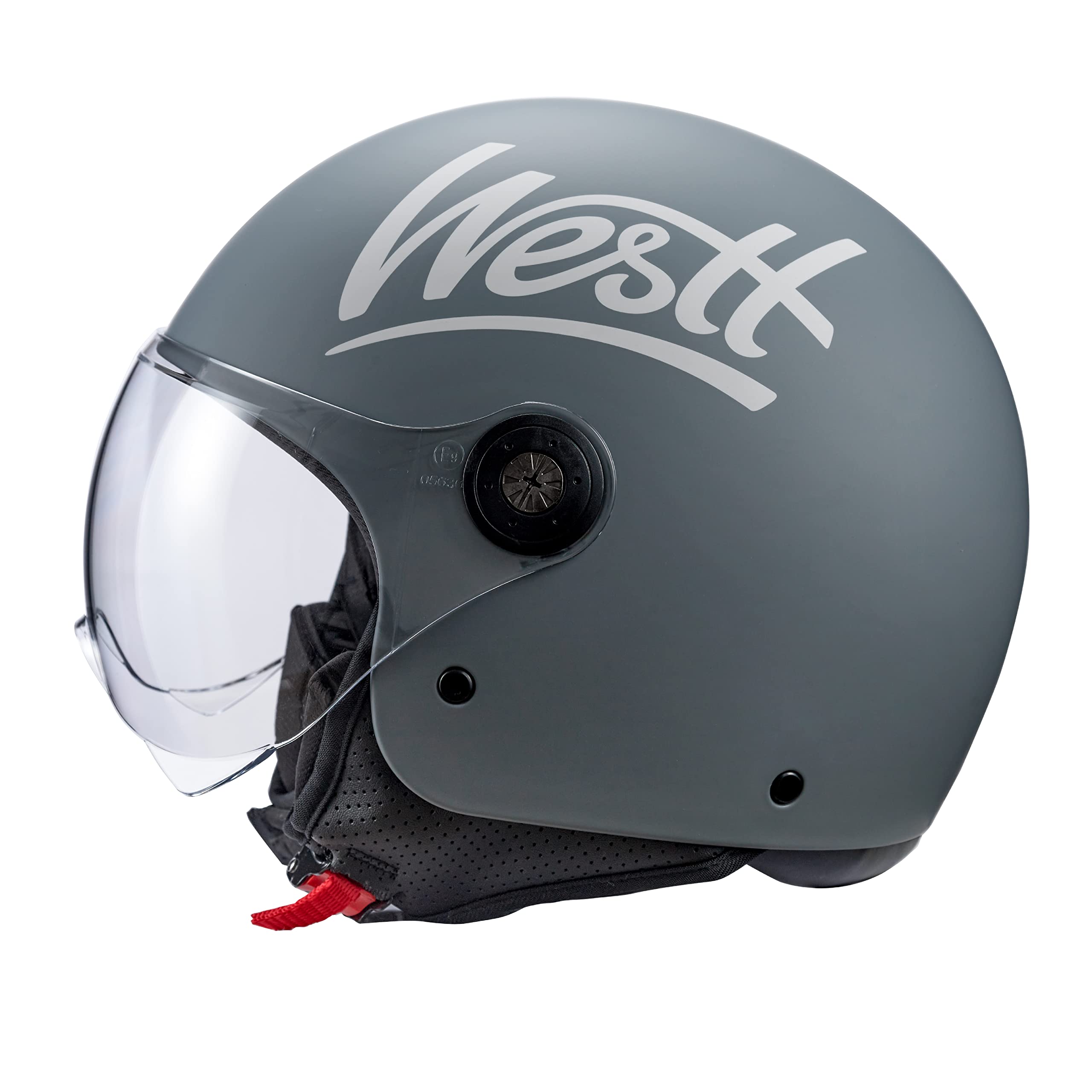 Westt Jethelm mit Visier Motorradhelm Herren Damen Helm Motorrad Roller Helm Mopedhelm Chopper Retro Mofa ECE 22.06 und DOT Zertifiziert