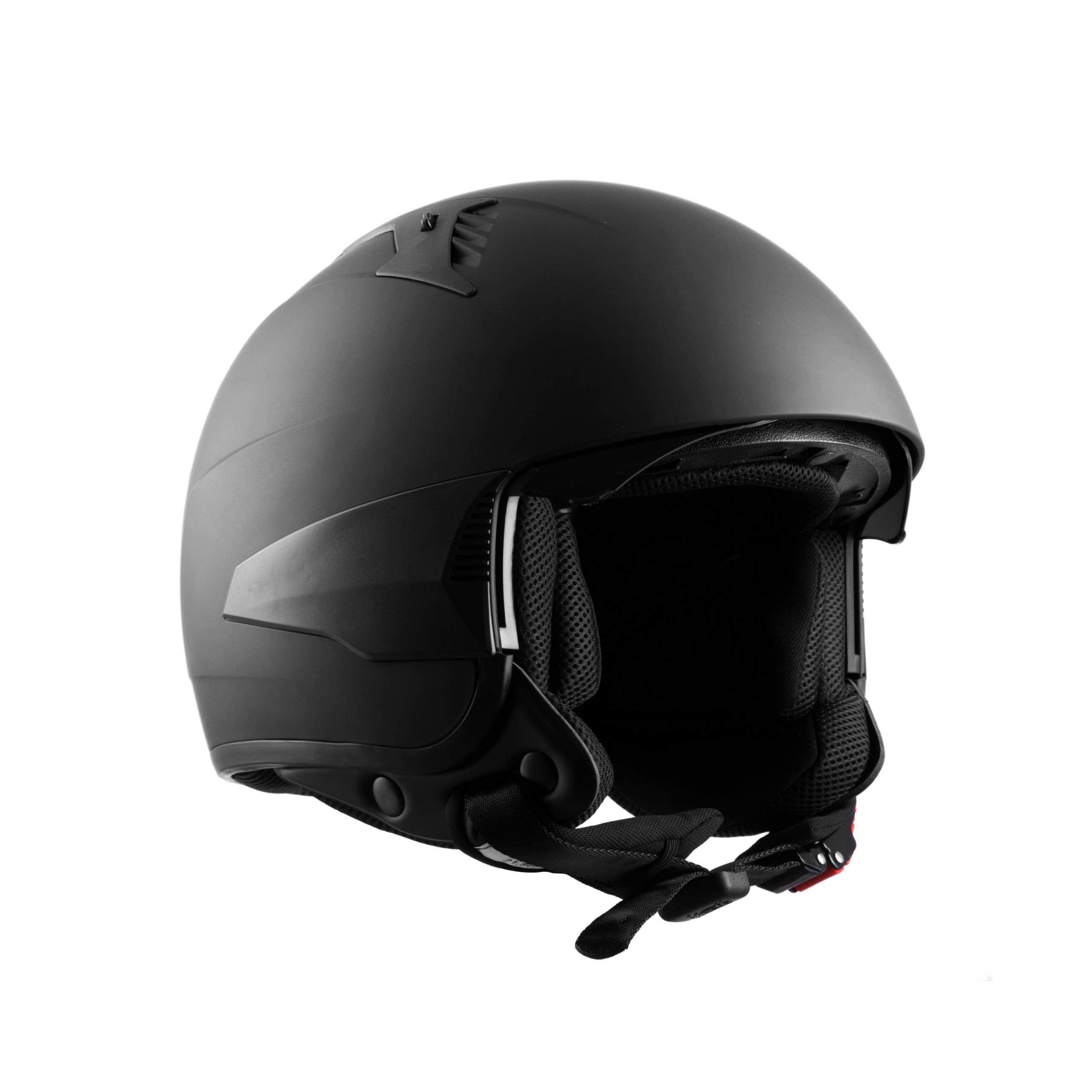 Westt Halbhelm Chopper Helm Jethelm Retro, Motorradhelm Herren Damen, Rollerhelm mit Sonnenblende Visier Chopper Roller Scooter Mofa Motorrad Helm, matt schwarz, ECE DOT Zertifiziert, S (53-54 cm)