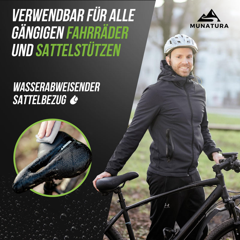 MUNATURA Fahrradsattel mit Memory Foam und Federung – Fahrradsattel Herren bequem – Ergonomischer und Wasserdichter Fahrrad Sattel - Fahrradsattel Damen