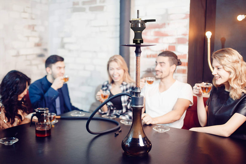 M. ROSENFELD Steinkopf Shisha – edler Shisha Kopf, schwarz, Handarbeit, Shishakopf glasiert für optimale Wärmespeicherung & längeres Rauchvergnügen