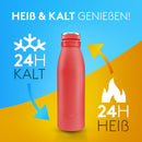 Vezato Trinkflasche Edelstahl - BPA-freie Isolierflasche 1000 ml - Auslaufsichere Wasserflasche mit doppelter Isolierung - Thermosflasche spülmaschinenfest - Für Kohlensäure geeignet - Nachhaltig