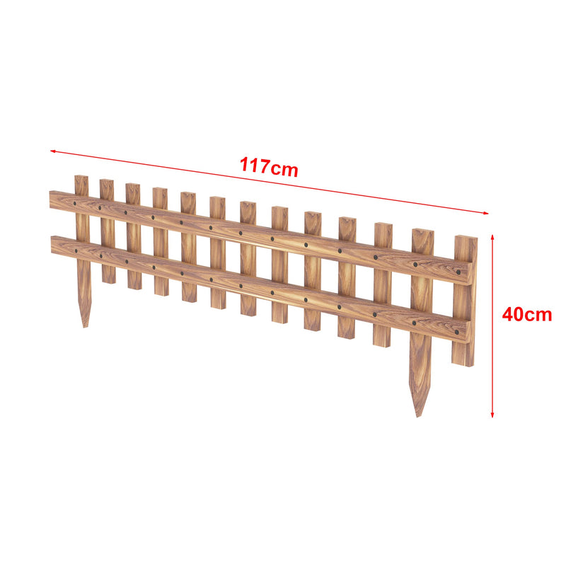 [en.casa] Gartenzaunset Züschen im 2er Set aus Kiefernholz Outdoor 2-tlg. Holzzaun 117x40cm