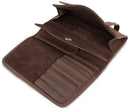 LEABAGS Palm City Genuine Buffalo Leather pencilcase in Vintage Style - Nutmeg