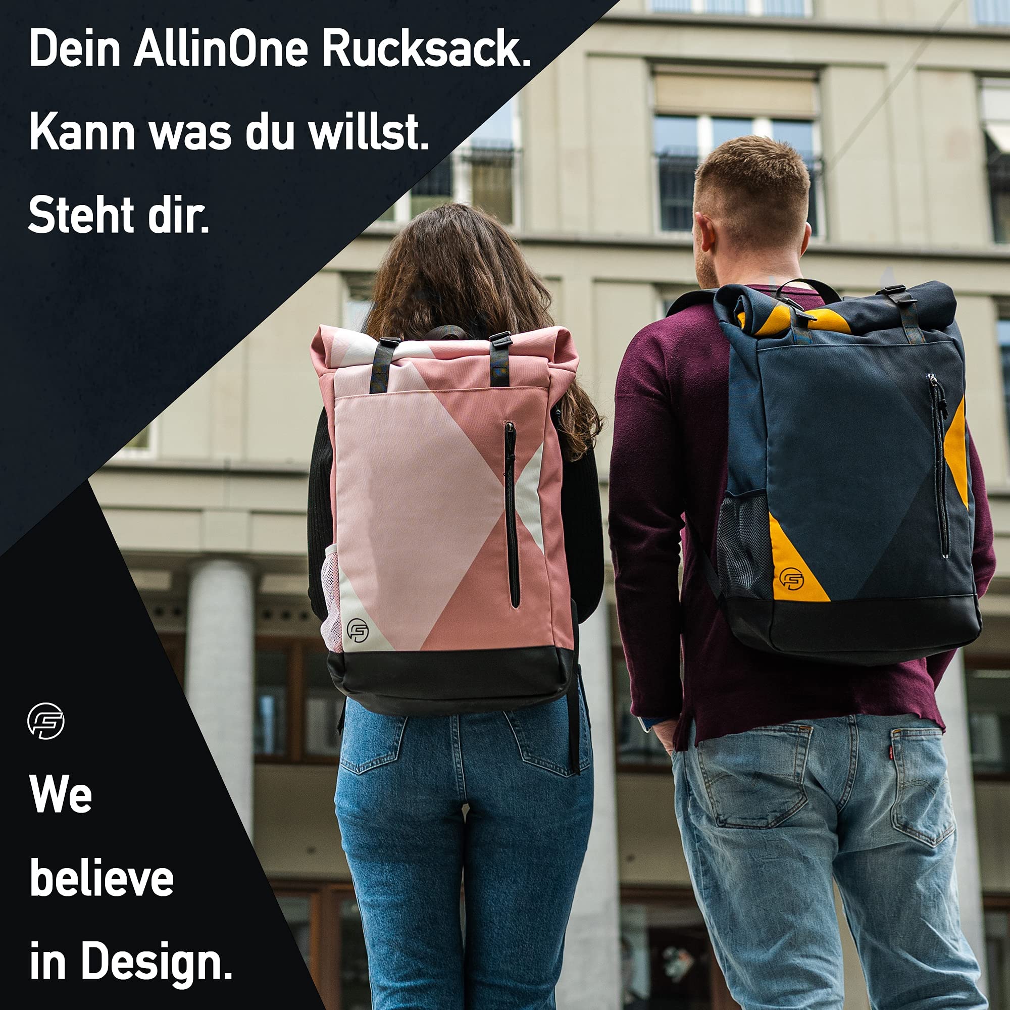 Forrider Rolltop Rucksack - Der Rucksack, der kann was du willst, Verstecktes Laptopfach | für Uni, Sport, Arbeit oder Freizeit, Navy, 30L