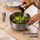 SILBERTHAL Salatschleuder Edelstahl mit Deckel 4,5l groß & rutschfestem Boden - Salad Spinner mit Kurbelantrieb & Stopptaste - BPA-frei & Spülmaschinenfest