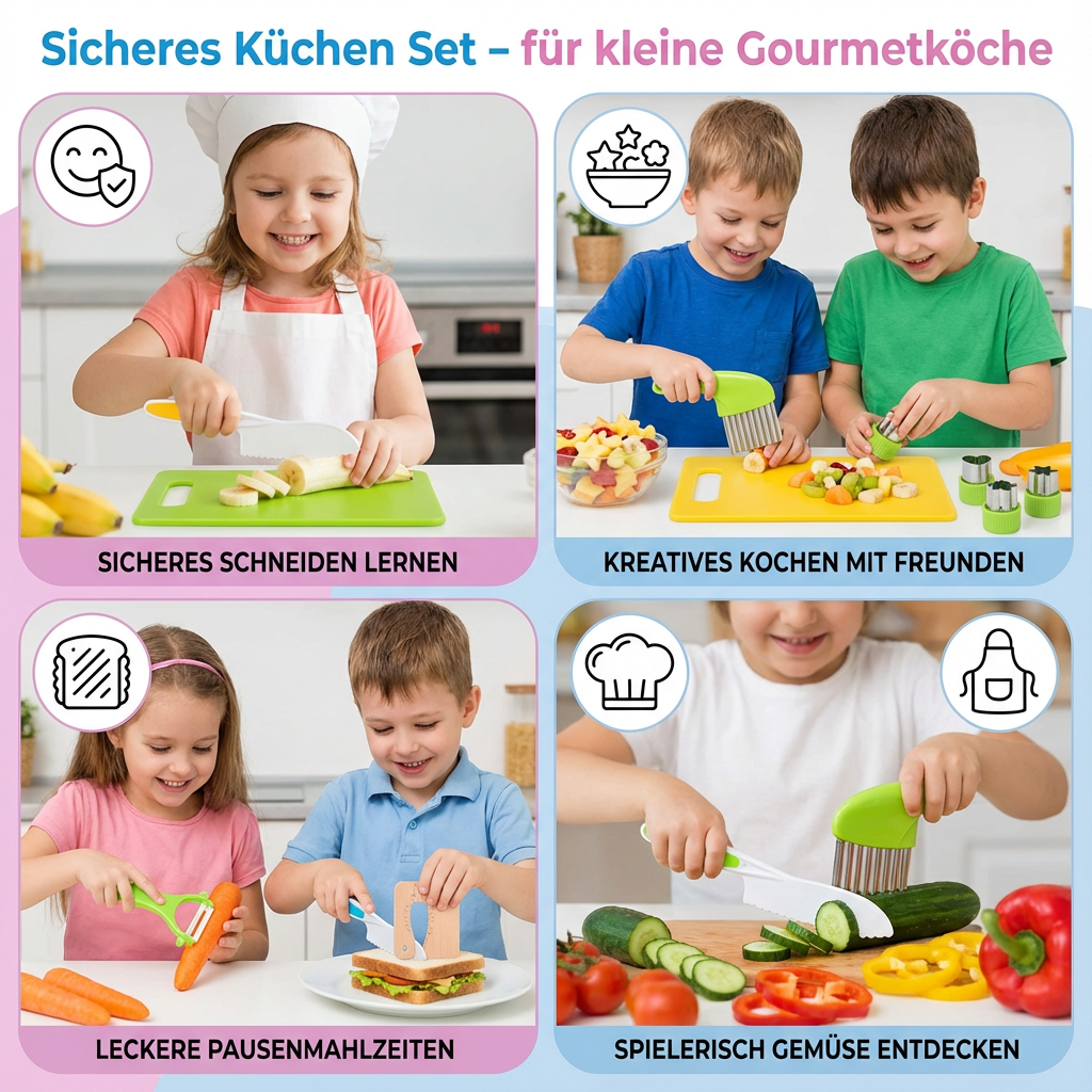 Rebolet | Kinder Küchen Set Sicheres Kochspielzeug