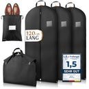 Bruce.® 3x Premium Kleidersack inkl. 1x Schuhbeutel I 120 x 60 cm I Optimierte Materialstärke von 120 GSM I Kleiderhülle für Anzug und Kleid I Atmungsaktive Anzugtasche für Reisen, Kleidersäcke lang