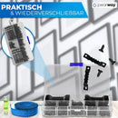 PEARWAY™ Profi Bildaufhänger Set [100 Stück] inkl. Maßband & Wasserwaage I Stabile Zackenaufhänger für Maximalen Halt I Bilderhaken - Ideal für Leinwände & Holzrahmen I Aufhänger für Bilder