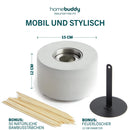 Homebuddy Tisch Feuerstelle - Bioethanol Tischkamin - Tragbares Tischfeuer, Lang Brennend & Rauchfrei - Tischkamin Tischfeuer Outdoor & Tischkamin Indoor & 50 Holzspieße - Mit Stilvollem Feuerlöscher